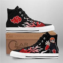 Naruto Converse - Pain High Top Shoes Akatsuki NRT Flame Mix Manga | Anime Converse AG0512