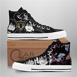 Black Clover Converse - Black Bull Nacht Faust High Top Shoes | Anime Converse AG0512