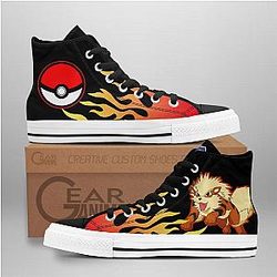 Pokemon Converse - Arcanine High Top Shoes Flame Mix Manga | Anime Converse AG0512