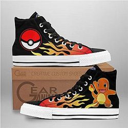 Pokemon Converse - Charmander High Top Shoes Flame Mix Manga | Anime Converse AG0512