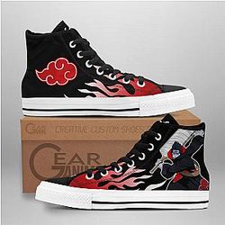 Naruto Converse - Kisame Hoshigaki High Top Shoes Akatsuki Flame Mix Manga | Anime Converse AG0512