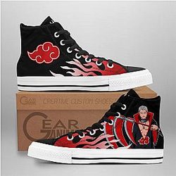 Naruto Converse - Hidan High Top Shoes Akatsuki Flame Mix Manga | Anime Converse AG0512
