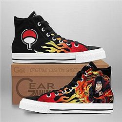 Naruto Converse - Itachi Uchiha High Top Shoes NRT Flame Mix Manga | Anime Converse AG0512