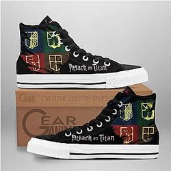 Attack On Titan Converse - AOT Regiment High Top Shoes | Anime Converse AG0512
