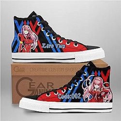 Darling In The Franxx Converse - Zero Two Code 002 High Top Shoes | Anime Converse AG0512