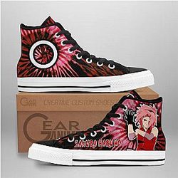Naruto Converse - Sakura Haruno High Top Shoes NRT Tie Dye Mix Manga | Anime Converse AG0512
