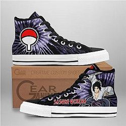 Naruto Converse - Sasuke Uchiha High Top Shoes NRT Tie Dye Mix Manga | Anime Converse AG0512