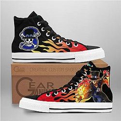 One Piece Converse - Sabo High Top Shoes Flame Mix Manga | Anime Converse AG0512