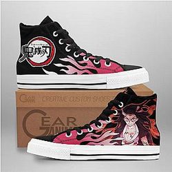 Demon Slayer Converse - Nezuko Demon High Top Shoes Flame Mix Manga | Anime Converse AG0512