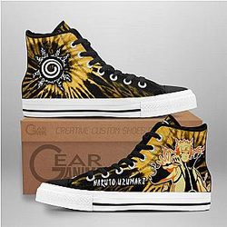Naruto Converse - Nrt Uzumaki Bijuu High Top Shoes Tie Dye Mix Manga | Anime Converse AG0512