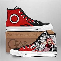 Naruto Converse - Sakura Haruno High Top Shoes Mix Manga | Anime Converse AG0512