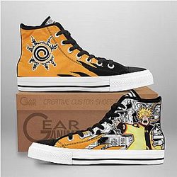 Naruto Converse - Nrt Uzumaki Bijuu Mode High Top Shoes Mix Manga | Anime Converse AG0512