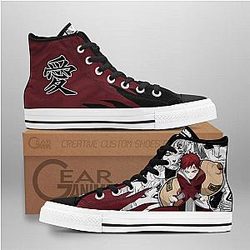 Naruto Converse - Gaara High Top Shoes Mix Manga | Anime Converse AG0512