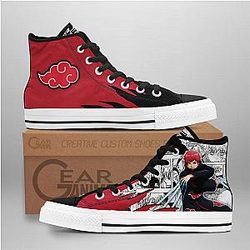Naruto Converse - Sasori High Top Shoes Akatsuki Mix Manga | Anime Converse AG0512