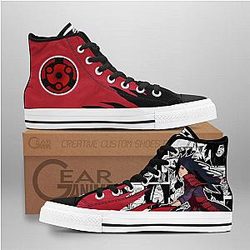 Naruto Converse - Madara Uchiha High Top Shoes Mix Manga | Anime Converse AG0512