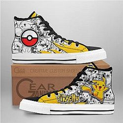 Pokemon Converse - Pikachu High Top Shoes Mix Manga | Anime Converse AG0512
