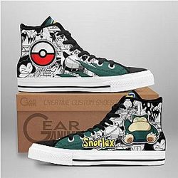 Pokemon Converse - Snorlax High Top Shoes Mix Manga | Anime Converse AG0512