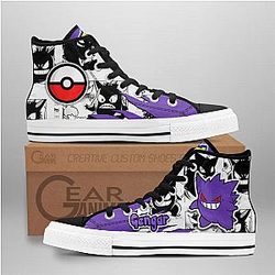 Pokemon Converse - Gengar High Top Shoes Mix Manga | Anime Converse AG0512