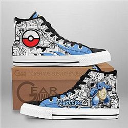 Pokemon Converse - Blastoise High Top Shoes Mix Manga | Anime Converse AG0512