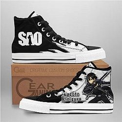 Sword Art Online Converse - Kazuto Kirigaya High Top Shoes | Anime Converse AG0512