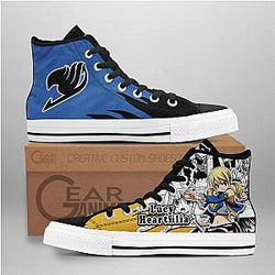 Fairy Tail Converse - Lucy Heartfilia High Top Shoes Mix Manga | Anime Converse AG0512
