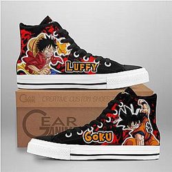 Naruto Converse - Goku and Luffy High Top Shoes | Anime Converse AG0512