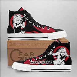 Naruto Converse - Sakura Haruno High Top Shoes Mix Manga | Anime Converse AG0512