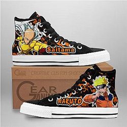One Punch Man Converse - Saitama and Nrt Uzumaki High Top Shoes | Anime Converse AG0512