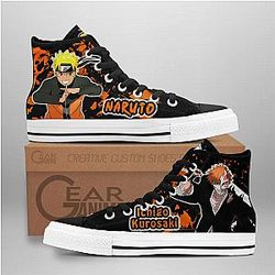Bleach Converse - Ichigo Kurosaki and Nrt Uzumaki High Top Shoes | Anime Converse AG0512