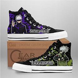 Jujutsu Kaisen Converse - Kakashi Hatake and Satoru Gojo High Top Shoes | Anime Converse AG0512