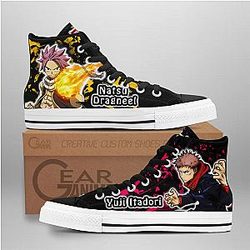 Jujutsu Kaisen Converse - Yuji Itadori and Natsu Dragneel High Top Shoes | Anime Converse AG0512