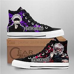 Jujutsu Kaisen Converse - Satoru Gojo and Ken Kaneki High Top Shoes | Anime Converse AG0512