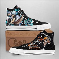 Bleach Converse - Ichigo Kurosaki and Gintoki Sakata High Top Shoes | Anime Converse AG0512