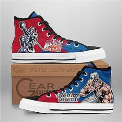 JoJo's Bizarre Adventure Converse - Jean Pierre Polnareff High Top Shoes | Anime Converse AG0512