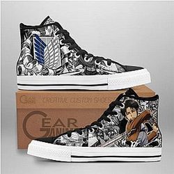 Attack On Titan Converse - Levi Ackerman High Top Shoes | Anime Converse AG0512