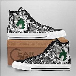 Attack On Titan Converse - Military Police Regiment High Top Shoes | Anime Converse AG0512