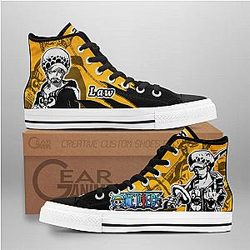 One Piece Converse - Trafalgar Law High Top Shoes Mix Manga | Anime Converse AG0512