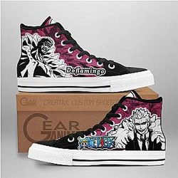 One Piece Converse - Donquixote Doflamingo High Top Shoes Mix Manga | Anime Converse AG0512
