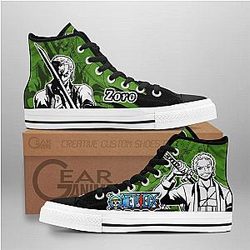 One Piece Converse - Roronoa Zoro High Top Shoes Mix Manga | Anime Converse AG0512