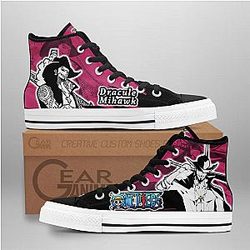 One Piece Converse - Dracule Mihawk High Top Shoes Mix Manga | Anime Converse AG0512