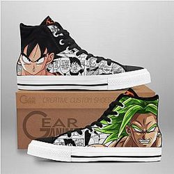 Dragon Ball Converse - Goku and Broly High Top Shoes Mix Manga | Anime Converse AG0512