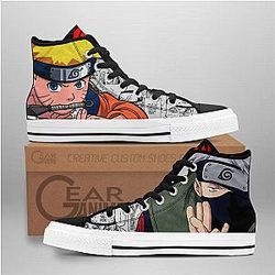 Naruto Converse - Kakashi Hatake and Nrt Uzumaki High Top Shoes Mix Manga | Anime Converse AG0512
