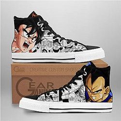 Dragon Ball Converse - Goku and Vegeta High Top Shoes Mix Manga | Anime Converse AG0512