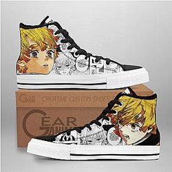 Demon Slayer Converse - Zenitsu High Top Shoes Mix Manga | Anime Converse AG0512