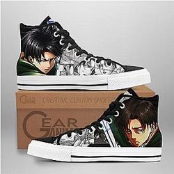 Attack On Titan Converse - Levi Ackerman High Top Shoes Mix Manga | Anime Converse AG0512