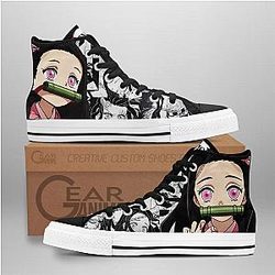 Demon Slayer Converse - Nezuko High Top Shoes Mix Manga | Anime Converse AG0512
