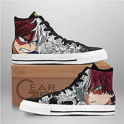 My Hero Academia Converse - Shoto Todoroki High Top Shoes Mix Manga | Anime Converse AG0512