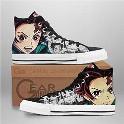 Demon Slayer Converse - Tanjiro High Top Shoes Mix Manga | Anime Converse AG0512