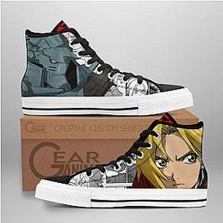 Fullmetal Alchemist Converse - Alphonse Elric and Edward Elric High Top Shoes Mix Manga | Anime Converse AG0512
