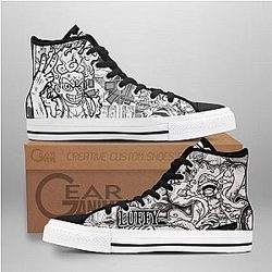 One Piece Converse - Luffy Gear 5 High Top Shoes | Anime Converse AG0512